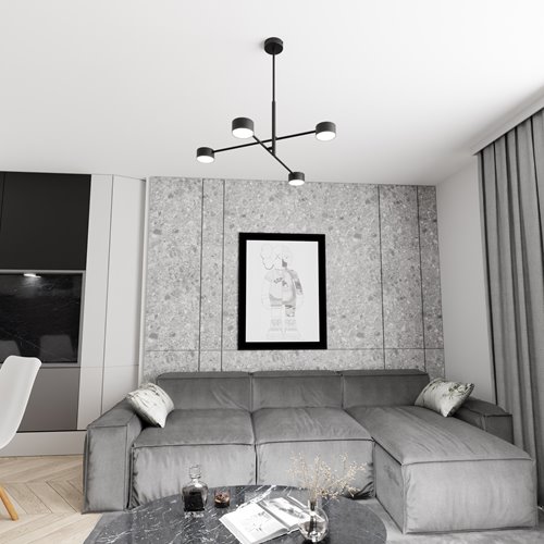 Lampa sufitowa NATSU 4 BL BLACK plafon, czarna, metal, loft