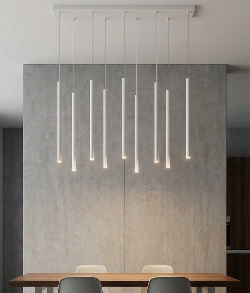 Lampa wisząca SELTER 9 GRAY glamour, sople, szara