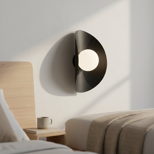 Kinkiet FIERO XL K1 BLACK nowoczesny, czarny, metal