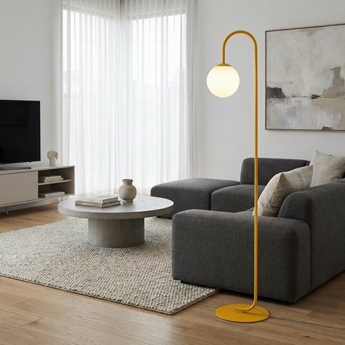 Lampa podłogowa FLOR LP1 BL ORANGE nowoczesna, pomarańczowa