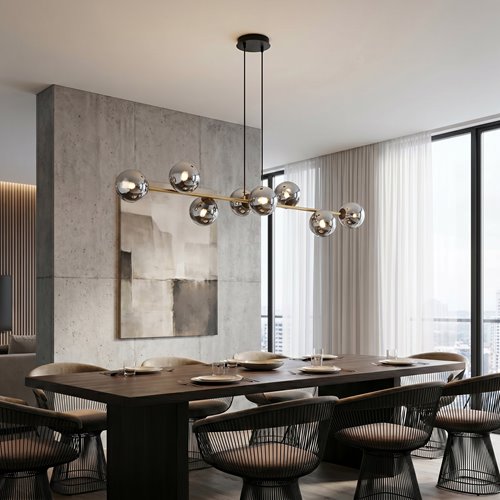 Lampa wisząca GRAVITY 8 BL GRAFIT, czarna/złota/grafitowa