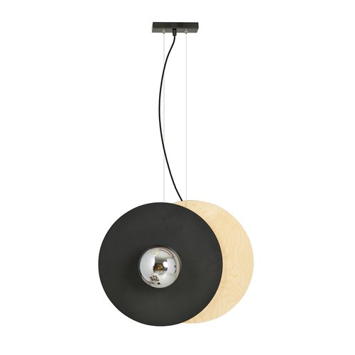 Lampa wisząca SOHO 2 BL GRAFIT designerska, drewno, klosze