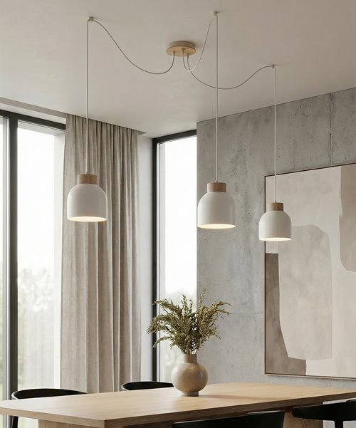 Lampa wisząca KRU 3 WHITE nowoczesna, biała, metal, pająk