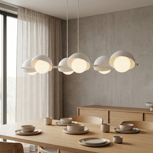 Lampa wisząca BOOM 6 WHITE nowoczesna, biała, metal