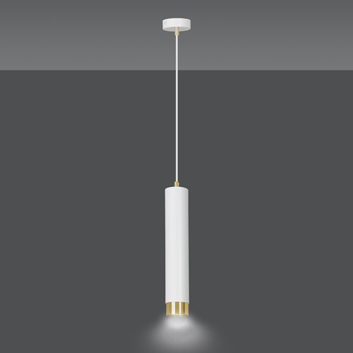 Lampa wisząca KIBO 1 WH/GOLD nowoczesna, tuby, biały, złoty