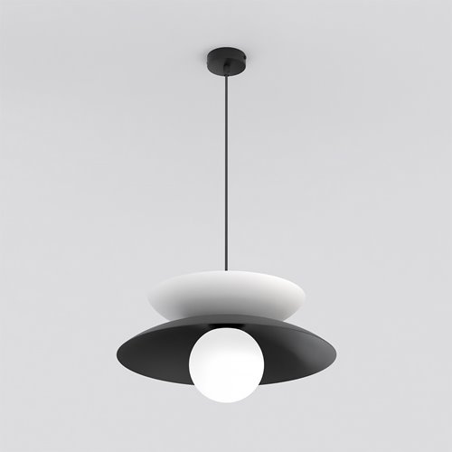 Lampa wisząca NAGOYA 1 BL WHITE loft, japandi, metal