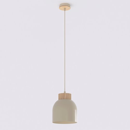 Lampa wisząca VIGO 1 MOKKA nowoczesna, beżowa, metal, drewno