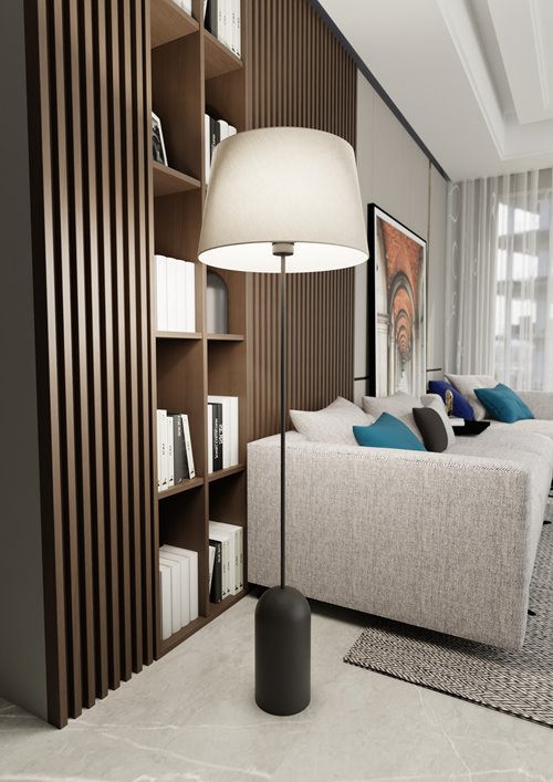 Lampa podłogowa PEARL LP1 BEIGE abażur, beż, klasyczna