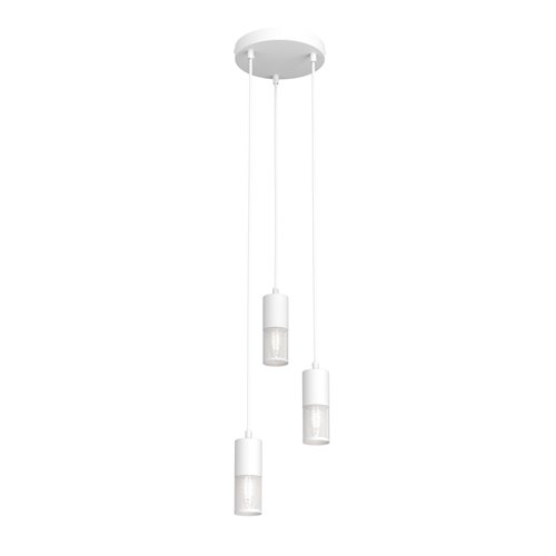 Lampa wisząca MELT 3 WH PREM loft, tuba, biała