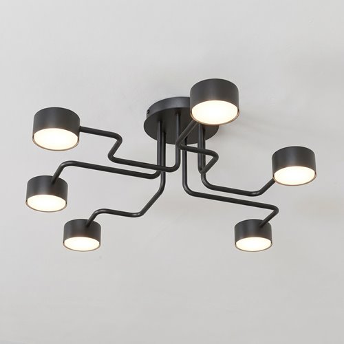 Lampa sufitowa KURAGE 6 BL BLACK plafon, czarna, metal, loft