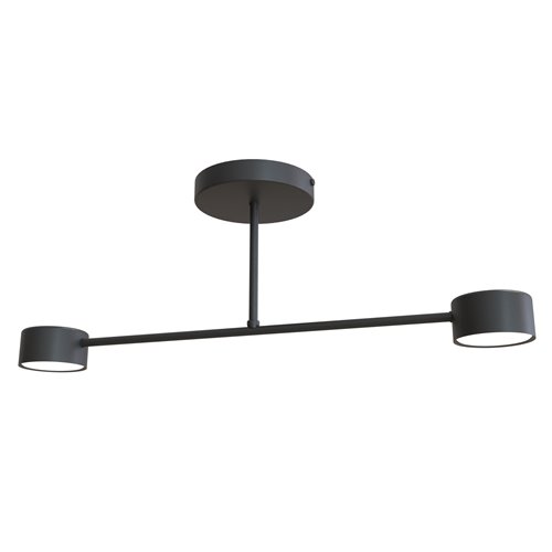 Lampa sufitowa HALO 2 BLACK minimalistyczna, czarny, metal