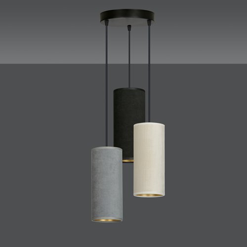 Lampa wisząca BENTE 3 BL PREMIUM MIX abażur welur kolor