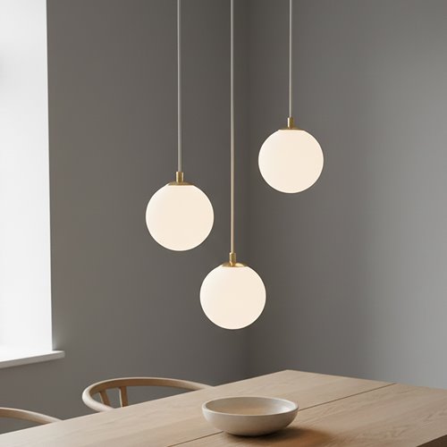 Lampa wisząca ROYAL 3 WH glamour klosze kule złota/biała