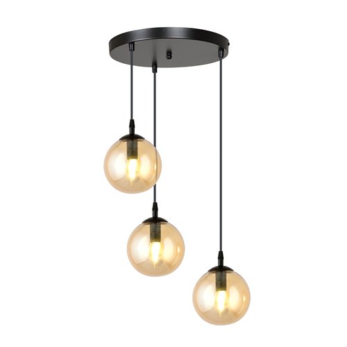 Lampa wisząca COSMO 3 BL PREMIUM MIODOWY loft, klosz miodowy