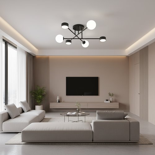 Lampa sufitowa HOLON 6 BLACK plafon, czarna, metal