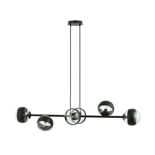 Lampa wisząca ROSSI 6 BL STRIPE klosz, czarna