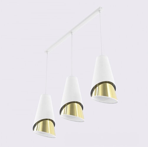 Lampa wisząca MODA 3 WH GOLD LOFT nowoczesna, abażur