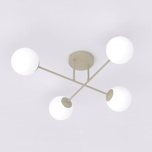 Lampa sufitowa ROMA 4 MOKKA OPAL nowoczesna, klosz, beżowa