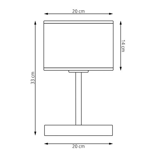 Lampka nocna LUX LN1 BLACK abażur, czarna, klasyczna