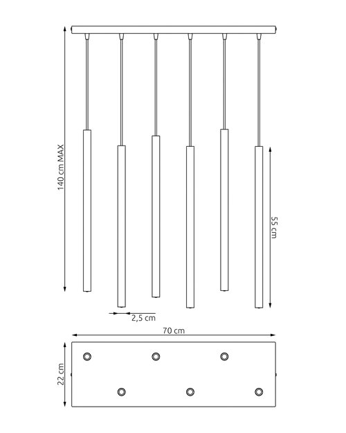 Lampa wisząca SELTER 6 GRAY glamour, sople, szara