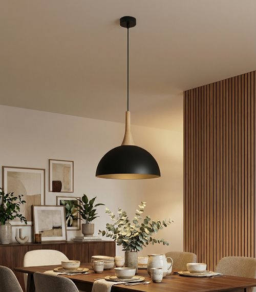 Lampa wisząca NAUTICA 1S BLACK nowoczesna, czarna, metal