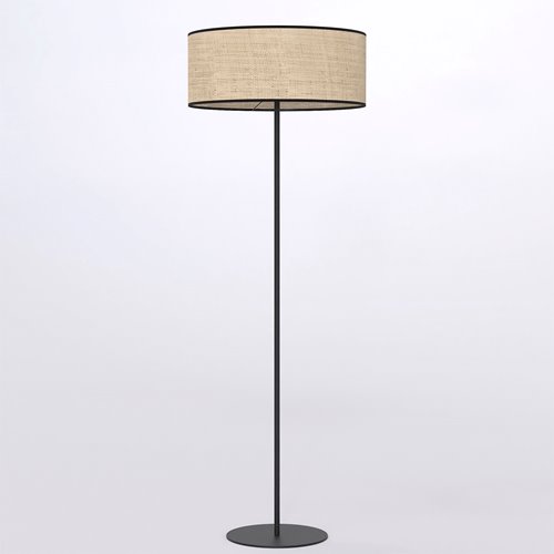 Lampa podłogowa ECO LP1 RATTAN klasyczna, beżowa, abażur
