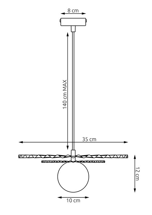 Lampa wisząca UMBRA 1 WH BLACK nowoczesna czarna biała metal