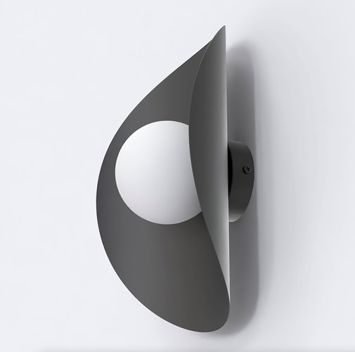 Kinkiet FIERO XL K1 BLACK nowoczesny, czarny, metal