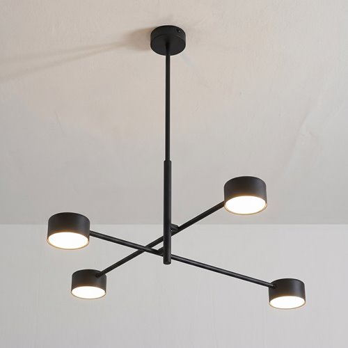 Lampa sufitowa NATSU 4 BL BLACK plafon, czarna, metal, loft
