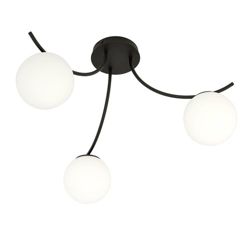 Lampa sufitowa BOSTON 3 BLACK/OPAL nowoczesna czarna/biała