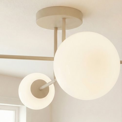 Lampa sufitowa ROMA 4 MOKKA OPAL nowoczesna, klosz, beżowa