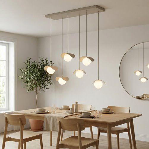 Lampa wisząca RITUAL 6 MOKKA nowoczesna, beżowa, metal