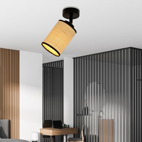 Lampa sufitowa YOGA 1 BLACK nowoczesna, boho, rattan