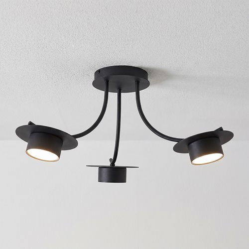 Lampa sufitowa ENSO 3 BL BLACK plafon, czarna, metal, loft