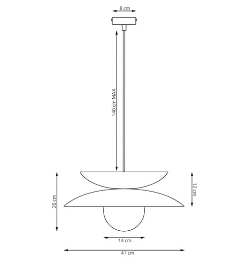 Lampa wisząca NAGOYA 1 WH MOKKA loft, japandi, metal