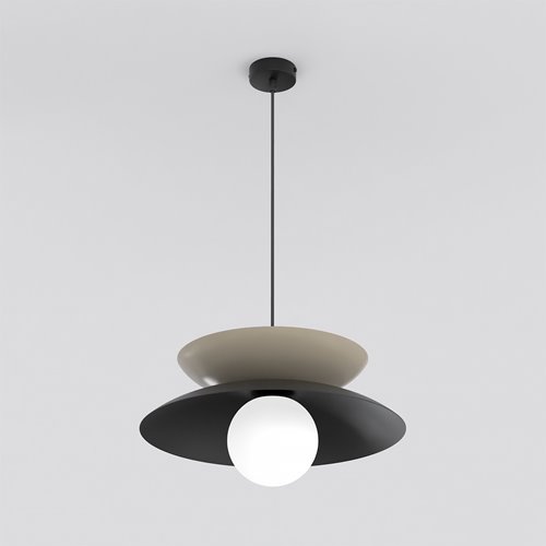 Lampa wisząca NAGOYA 1 BL MOKKA loft, japandi, czarna, metal