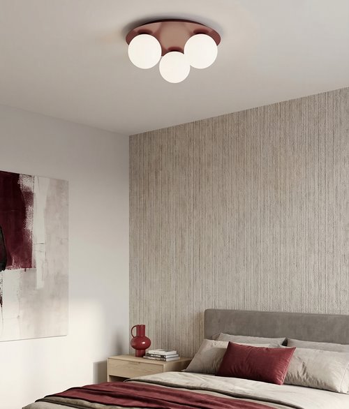 Lampa sufitowa SOLAR 3 BURGUNDY OPAL nowoczesna, burgundowa