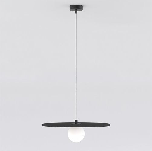 Lampa wisząca CALMA 1 BLACK nowoczesna, czarna, filc