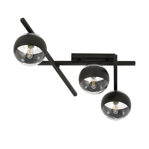 Lampa sufitowa SMART 3 BLACK/STRIPE klosze czarna