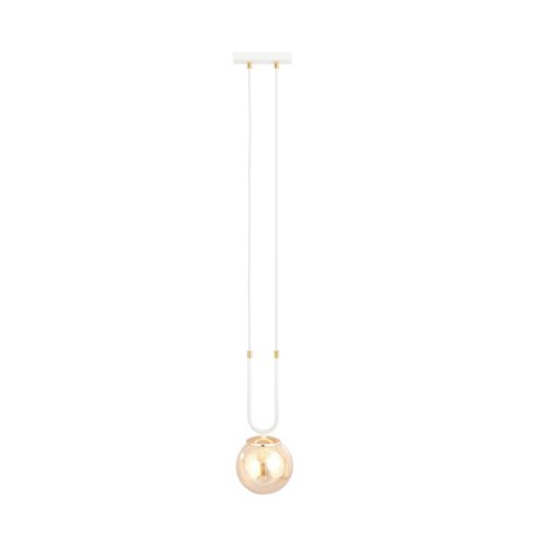 Lampa wisząca GLAM 1 WH/MIODOWY biała/bursztyn/złota