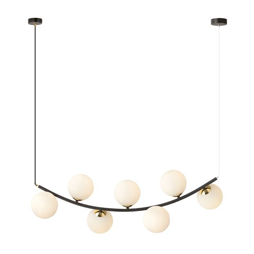 Lampa wisząca RITZ 7 BL OPAL  nowoczesna, regulowana, klosze