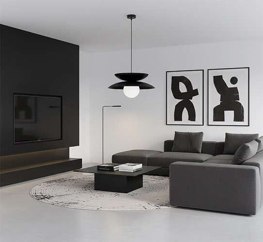 Lampa wisząca NAGOYA 1 BLACK nowoczesna, czarna, metal