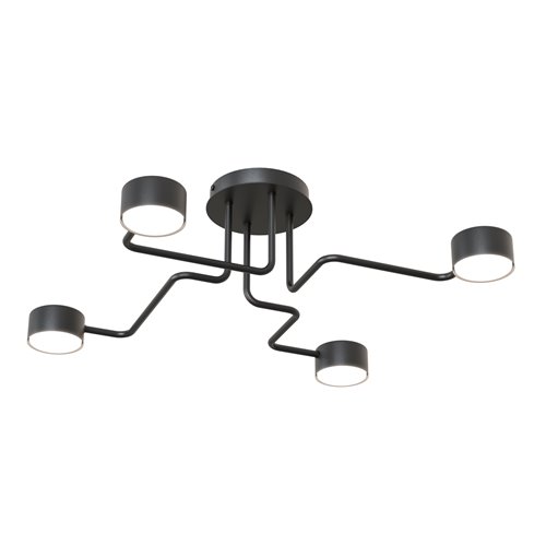 Lampa sufitowa KURAGE 4 BL BLACK plafon, czarna, metal, loft