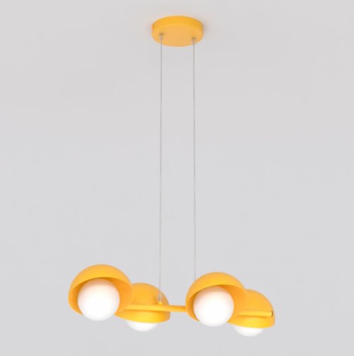 Lampa wisząca BOOM 4 ORANGE nowoczesna, pomarańczowa, metal