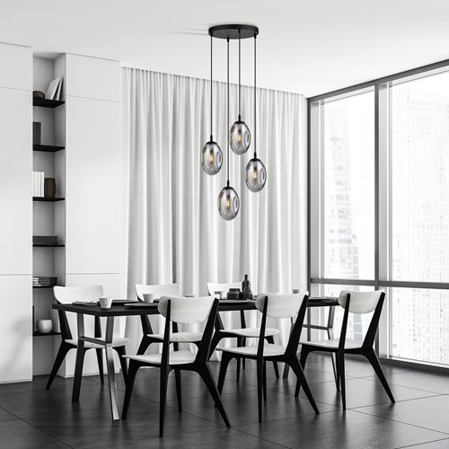 Lampa wisząca ASTRAL 4 BL PREMIUM GRAFIT klosze DESIGN