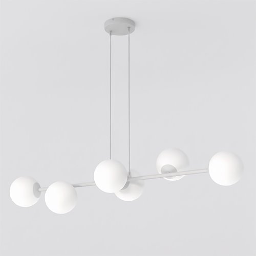 Lampa wisząca MAGNUS 6 GRAY OPAL nowoczesna, klosz, szara