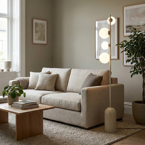 Lampa podłogowa ETNO LP4 BL MOKKA nowoczesna, beżowa, metal