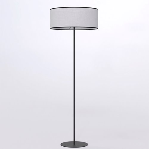 Lampa podłogowa ECO LP1 GRAY klasyczna, szara, abażur