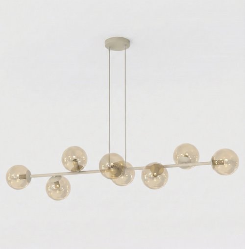 Lampa wisząca MAGNUS 8 MOKKA AMBER nowoczesna, klosz miodowa