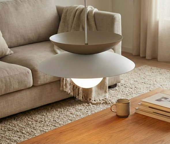 Lampa wisząca NAGOYA 1 WH MOKKA loft, japandi, metal